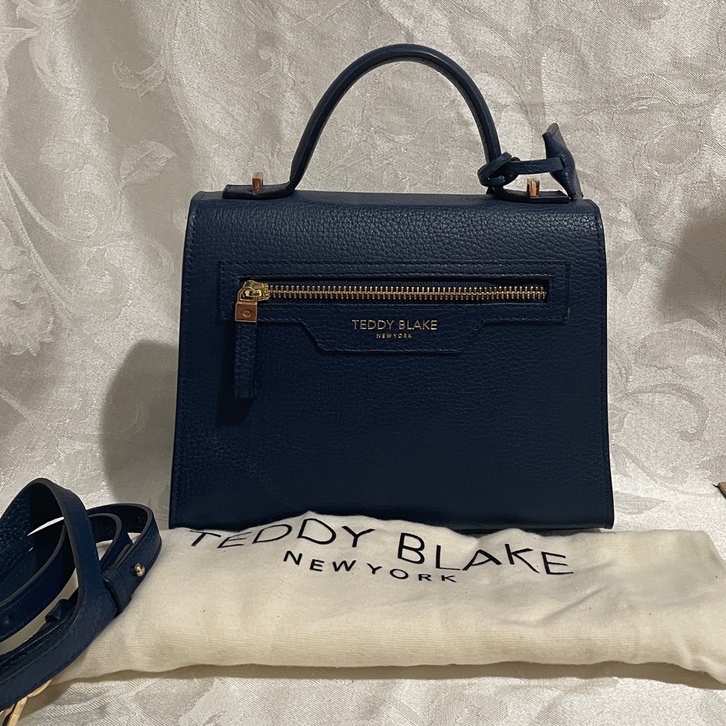 Teddy Blake Dark Navy Ava 9 Inch Leather Top-Handle Satchel — image 3 of 8
